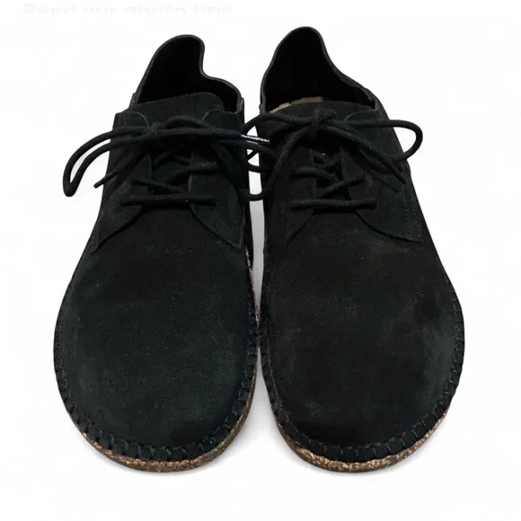 Birkenstock Gary Black Suede Oxford Comfort Shoes EU 40 Women 9 Men 7 Cork Boho - Picture 4 of 10